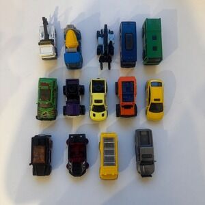 Matchbox Mattel Diecast Vehicle Lot 14pc Jurassic Park Taxi Ice Cream Truck Bus